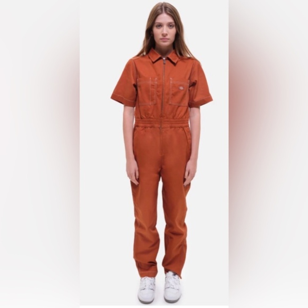 Dickies Florala Gingerbread Brown Coveralls jumpsuit Size large brand new